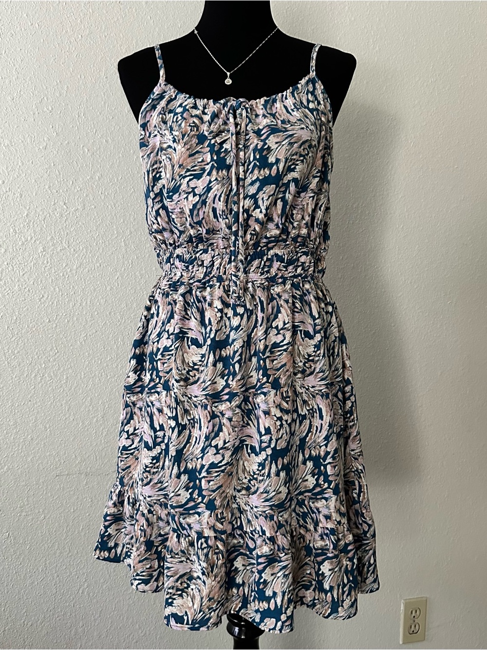 Gilli Navy Sundress with Blush Floral Print